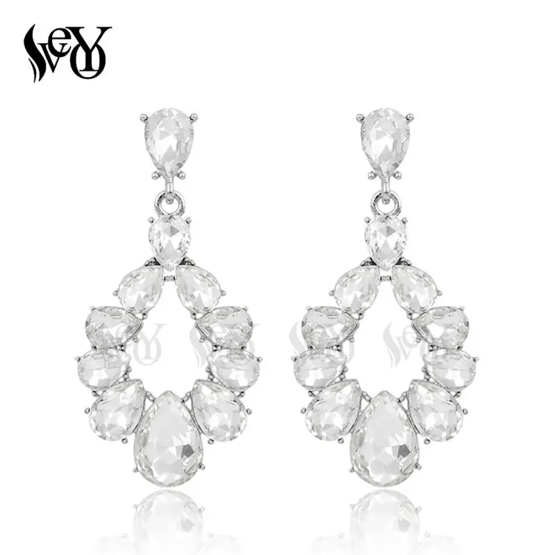 Женские серьги подвески Кристалл VEYO модные из цинкового сплава|crystal earrings