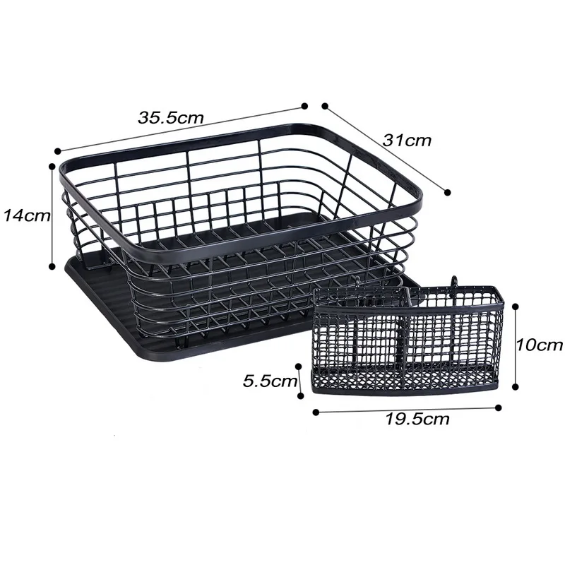 1 шт. обновленная кухонная полка для посуды черная корзина сушки из нержавеющей