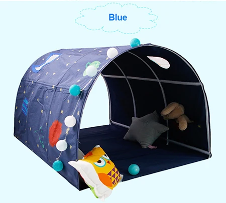 Синий Портативный детский игровой домик Playtent для детей складной небольшой дом декорационный тент для ползания игрушка «туннель» пул кровать, палатка - Цвет: Синий