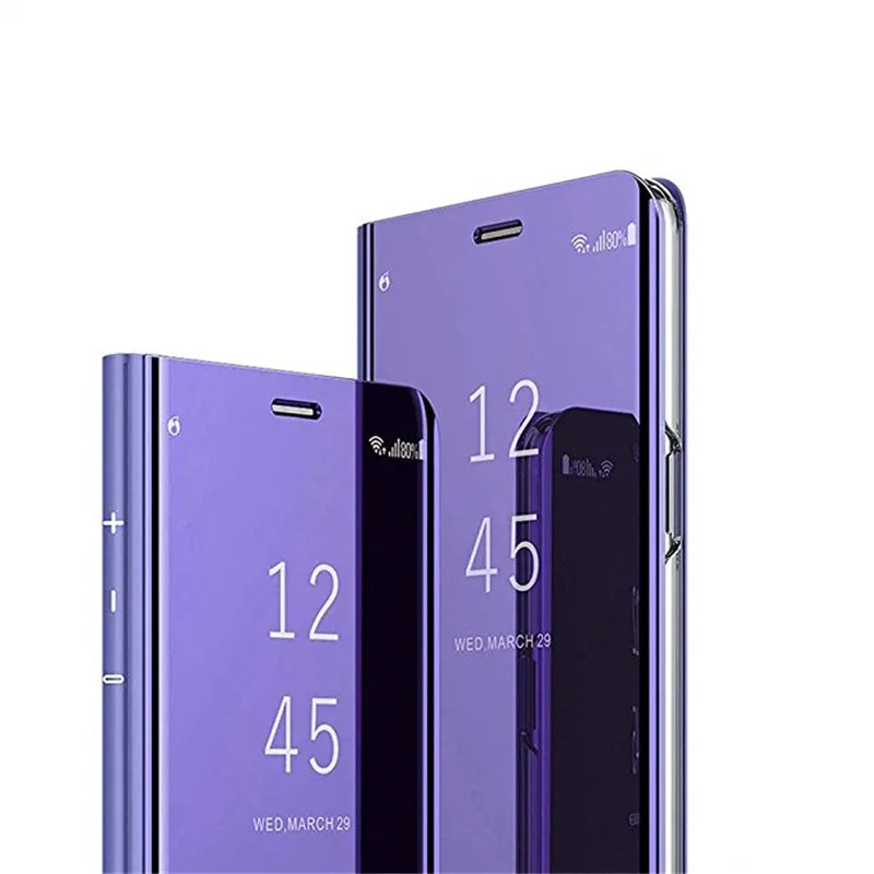 Прозрачный зеркальный чехол для телефона samsung Galaxy Wide4 A205s, модный флип-чехол с подставкой, кожаный чехол для samsung Galaxy Wide4 - Цвет: Purplish Blue