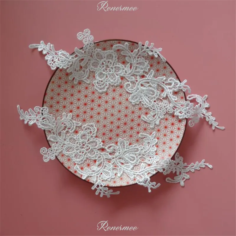 2Pairs/4pcs Ivory/White Classic Clothing Lace Trim Applique Trimming High Quality DIY Craft Sewing Accessories 32X7.5cm SX17 | Дом и сад