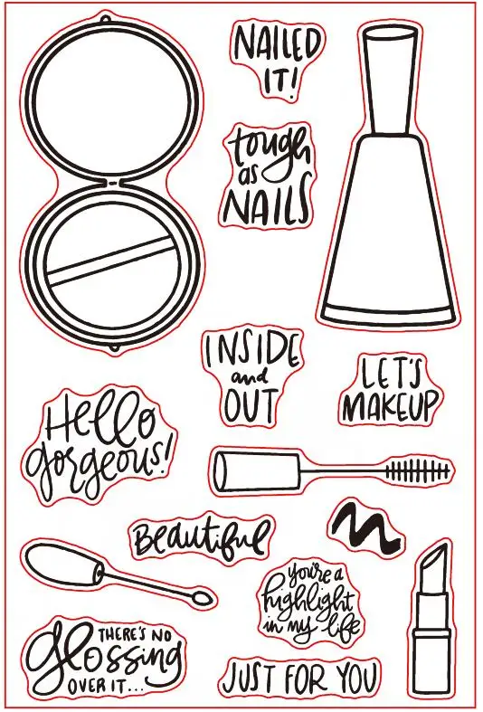 

Cosmetics Transparent Clear Silicone Stamp Seal DIY Scrapbooking photo Album A0443