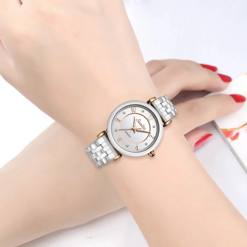 Relogio Feminino SUNKTA Новый Подарочный розово-золотой для девочек часы женские кварцевые