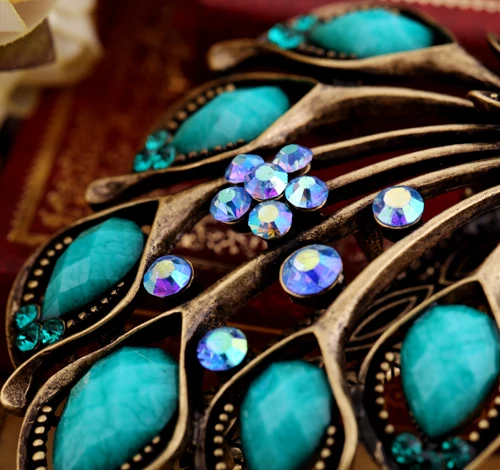 Новое поступление винтажные модные заколки с павлином оптовая продажа фабрики |