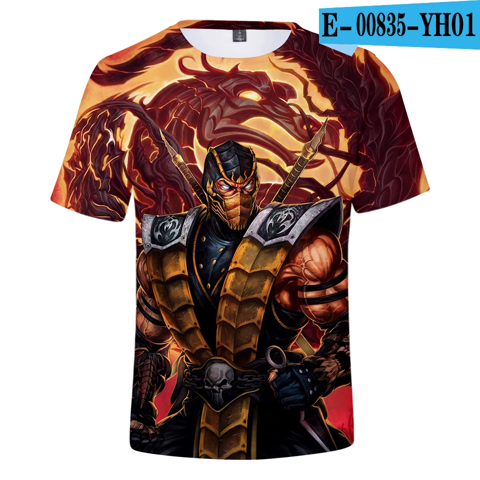 Mortal Kombat 11 футболка 3D Футболка Мужская/женская летняя Harajuku футболка с коротким рукавом 3D футболка Selena Gomez - Цвет: Коричневый