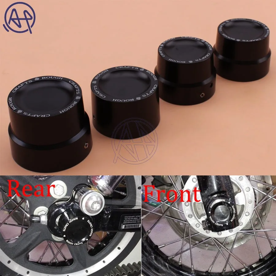 Комплект черных болтов для Harley Sportster XL883 XL1200 Dyna Touring V Rod 2 пары|axle nut cover|bolt kitrough crafts |