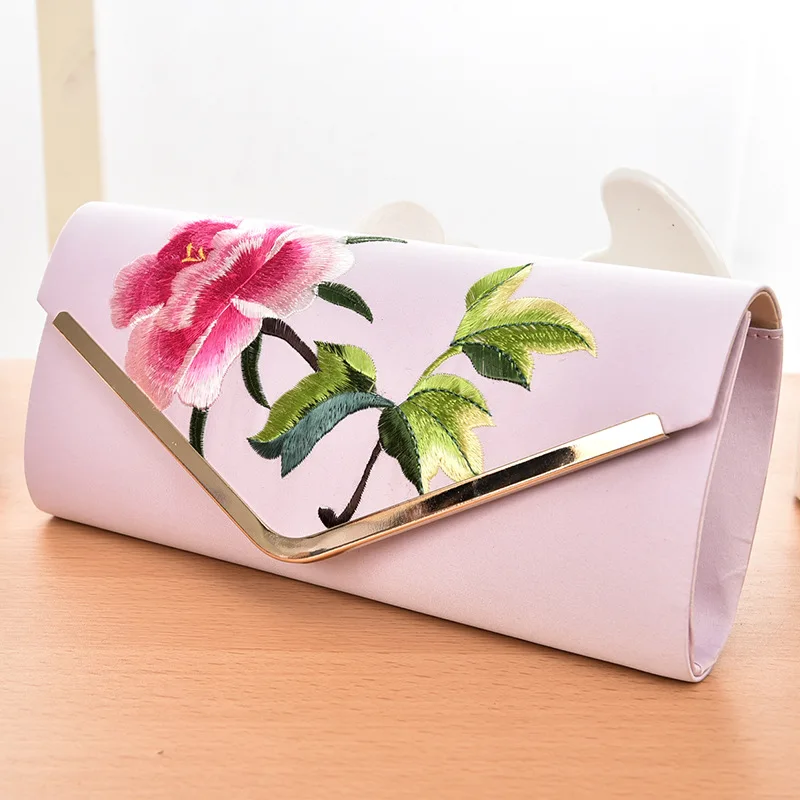 Женский винтажный Повседневный вечерний клатч с цветочной вышивкой застежкой