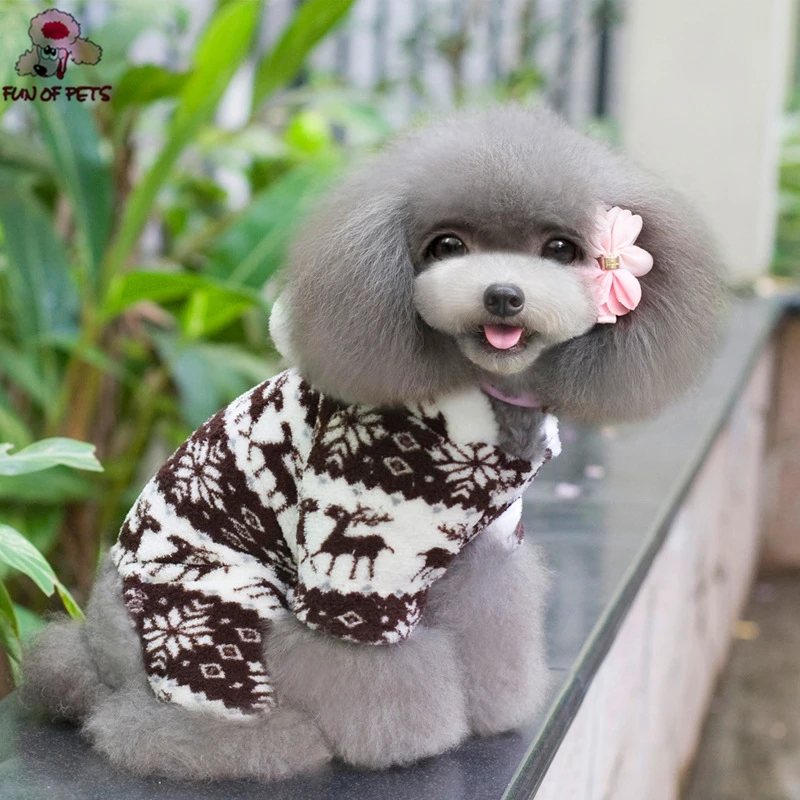 2017 Новый Классический Рождественский олень Снежинка Одежда для собак теплые