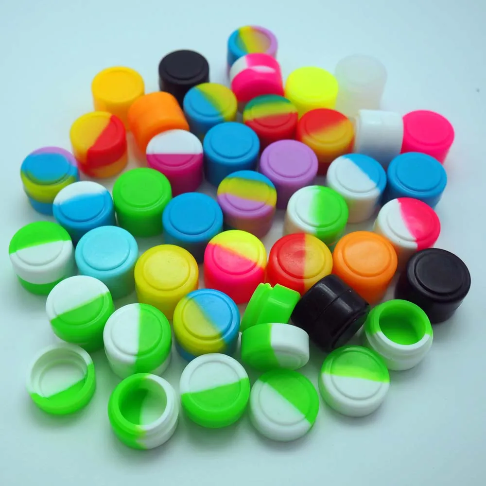 

250X Quality 2ML food grade non-stick oil slick silicone containers small 22x17mm