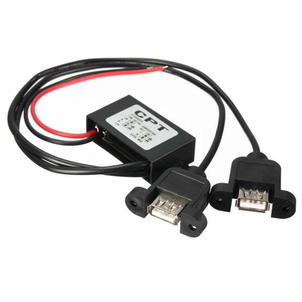 Double Dual DC-DC 12V To 5V 3A 15W USB Output Power Adapter Converter Step Down Module with Install Hole easy fixing | Автомобили и