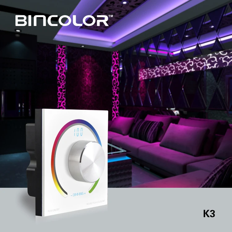 DC12V-24V Поворотная RGB Сенсорная панель контроллер переключатель RF пульт
