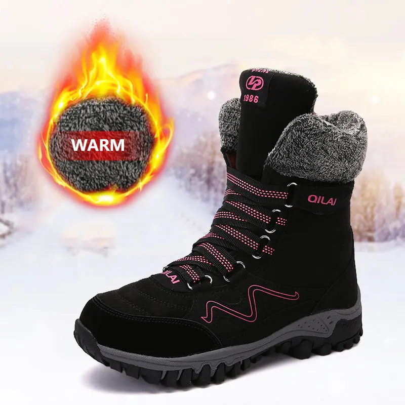 

MWY Winter Warm Woman Hiking Shoes Wandelschoenen Dames Non Slip Mountain Sport Boots Climbing Outdoor Sneakers For women