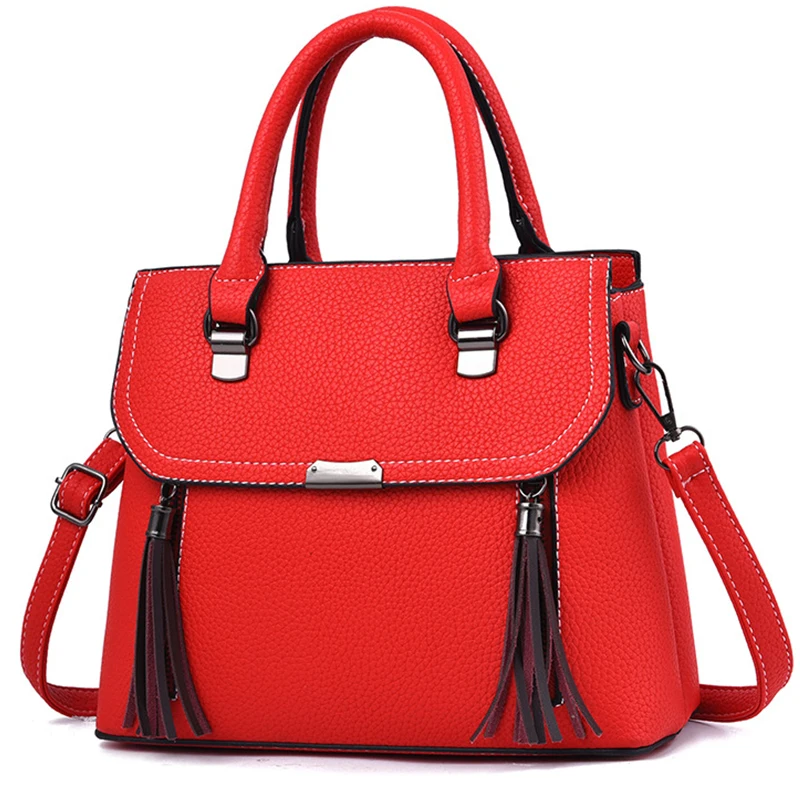 Женские сумки женская кожаная сумка через плечо женские с кисточками заклепками