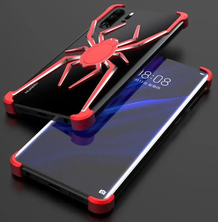 Красный R-JUST Алюминиевый металлический чехол с пауком для huawei P30 Pro mate 20 Pro чехол-накладка Железный человек защитный чехол для телефона - Цвет: Красный