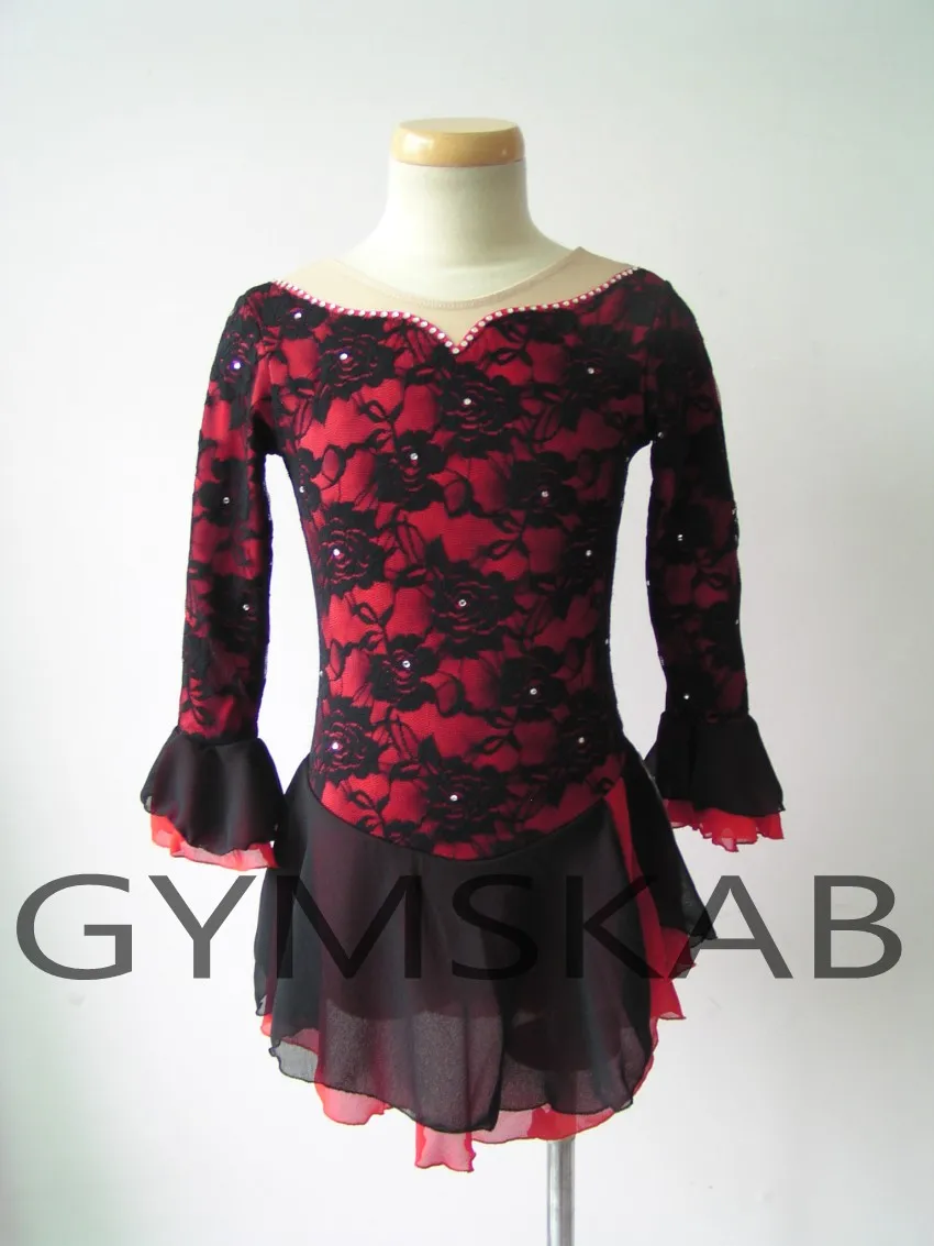 Новинка 2018 стильное платье для фигурного катания женское на коньках с длинными