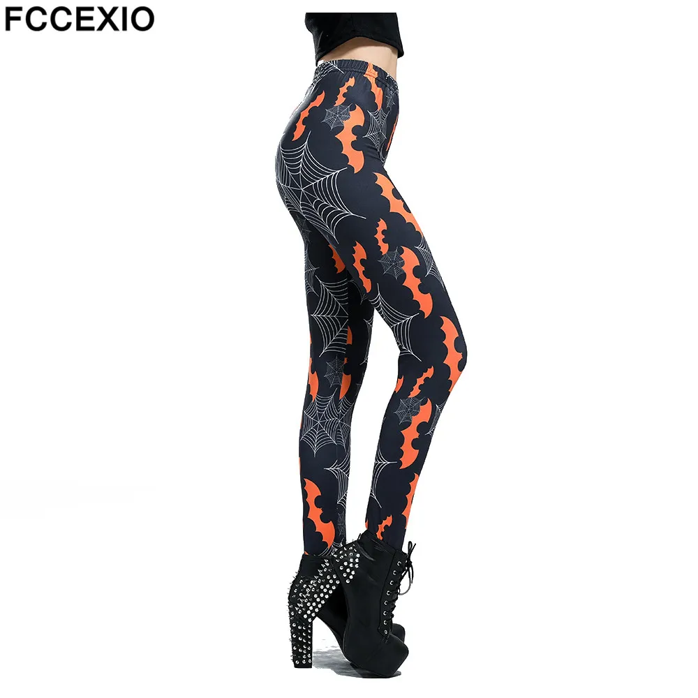 Женские тренировочные брюки FCCEXIO с высокой талией леггинсы для фитнеса черные 3D