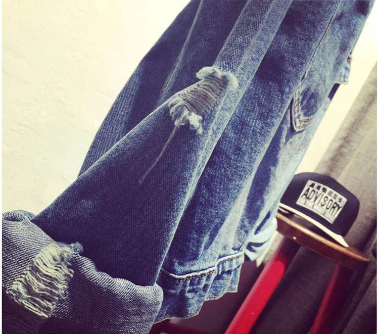 Женская ВИНТАЖНАЯ ДЖИНСОВАЯ КУРТКА Короткая свободная джинсовая куртка верхняя