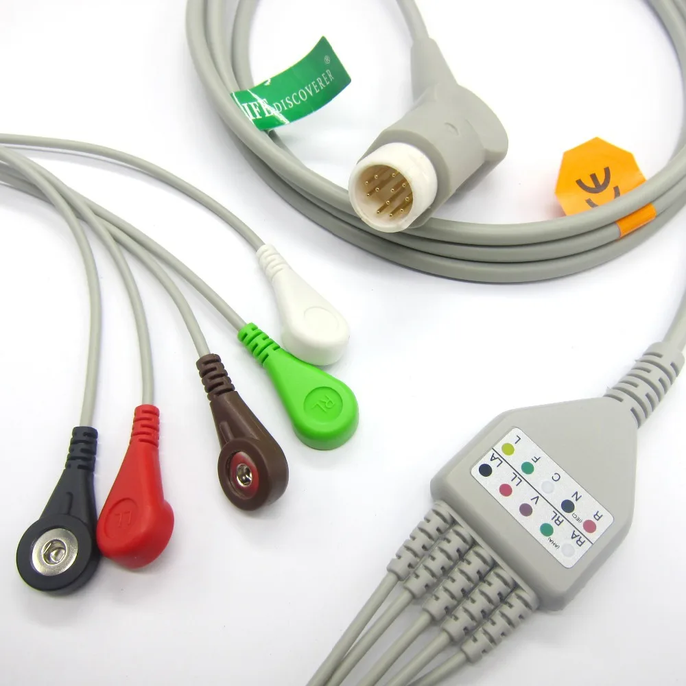 Цельный ECG кабель с 5 выводами оснастки для Mindray T5/T8 монитор пациента|cable ecg|cable forcable