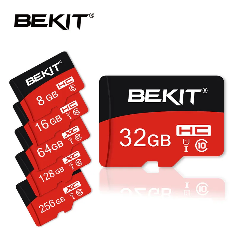 Карта памяти BEKIT 32 ГБ 64 128 256 16 8 карта TF/SD 100% Оригинальная фланшиша SDXC SDHC класс 10 для