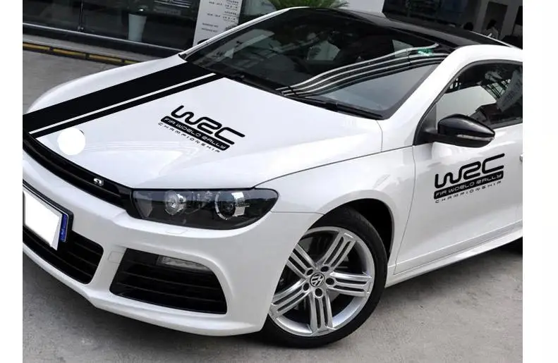 Универсальные ПВХ автомобильные наклейки WRC в полоску виниловые покрытия для автомобилей гоночных видов спорта наклейка на голову автомобиля Наклейка для всех автомобилей
