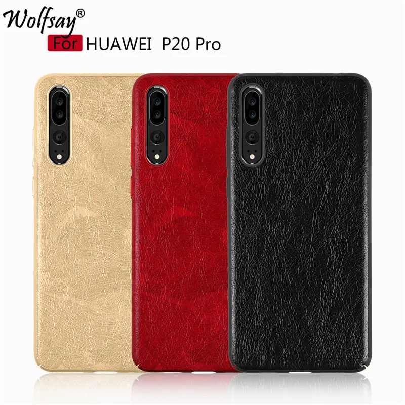 Huawei P20 Pro Чехол huawei плюс кожа PU ПК Жесткий мобильных охватывает Wolfsay Coque телефон