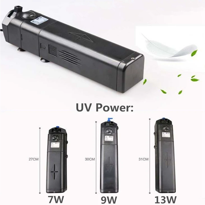 4 в 1 Аквариум Внутренний Ультрафиолетовый фильтр стерилизатор насос 7/9/13 Вт УФ