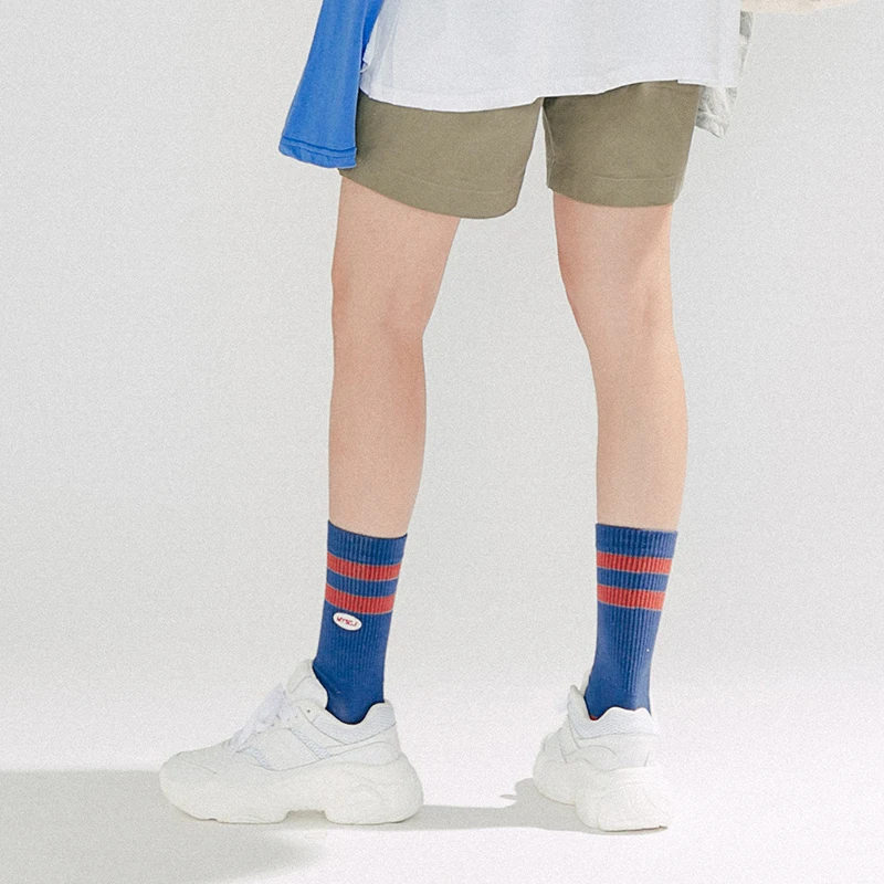 Женские и мужские носки повседневные Лоскутные 2018 с вышивкой полосатые сшитые