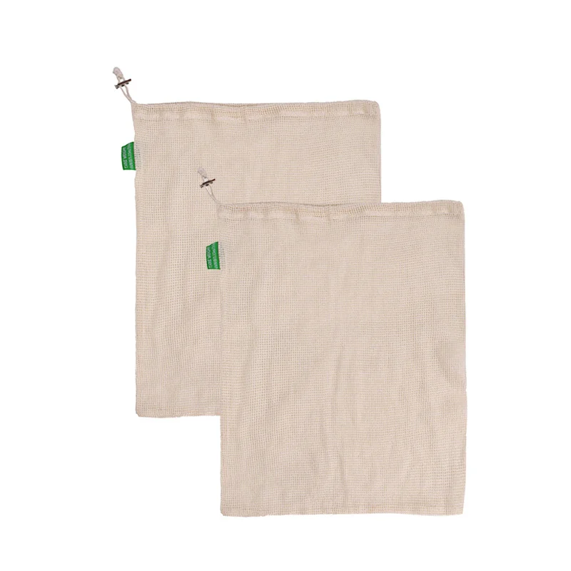 3 Sizes Reusable Natural Cotton Mesh Produce Bags Home Kitchen Drawstring Shopping Bag Fruit Vegetables Storage | Дом и сад