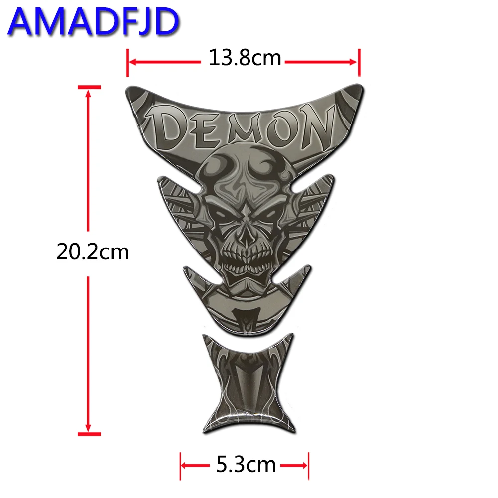 AMADFJD наклейки для автомобиля, мотоцикла, наклейки для мотоцикла, накладка на бак, демон, Череп, логотип, протектор на бак, наклейка для Harley Skull Tankpad