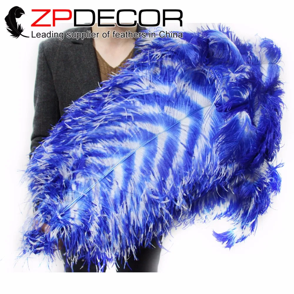 

Производитель ZPDECOR 50 шт./лот 70-75 см (28-30 дюймов) окрашенные королевские синие и белые полосатые Большие страусиные перья