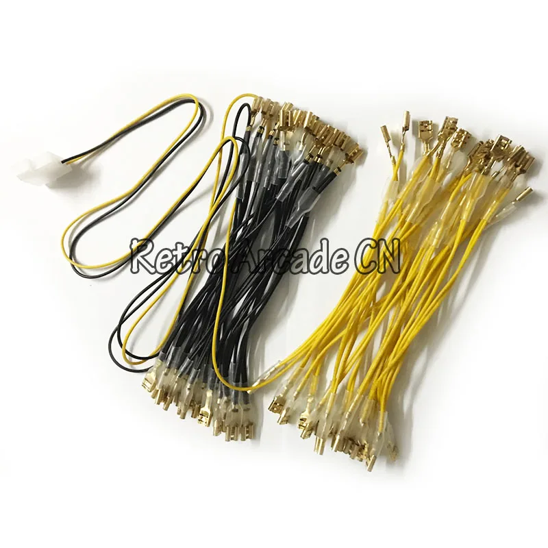 

32pcs led buttons harness with 12V and GND cables daisy chain 6.4mm quick connector for illuminated button/arcade parts