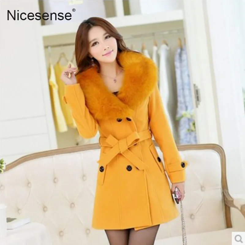 Женское шерстяное пальто abrigos mujer invierno manteau femme casaco большого размера с воротником
