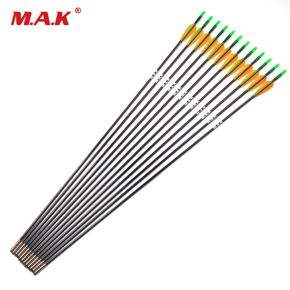 

6/12/24pcs 30 Inches Fiberglass Arrows Diameter 6 mm with Metal Arrowheads for Recurve Bow Archery Shooting Practice