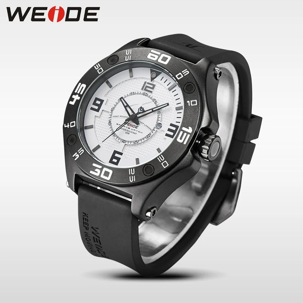 WEIDE топ роскошные мужские спортивные аналоговые часы с календарем черный