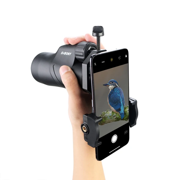 with phone adapter SVBONY 12x50 Монокуляр BaK4 призма полный многослойный телескоп IPX7 водонепроницаемый дорожный телескоп охотничий бинокль F9338D - Цвет: with phone adapter