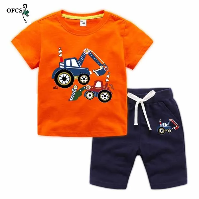Горячая распродажа! 2 шт. детский летний комплект из футболки и шортов | Детская