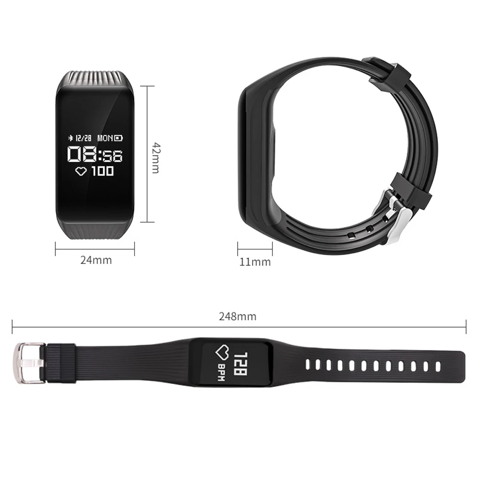 Makibes HR2 Bluetooth 4 0 Smart Браслет 66 &quotOLED Фитнес трекер Band непрерывной монитор сердечного