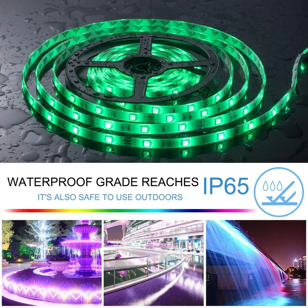 10 м 300 Светодиодная лента RGB Диодная Водонепроницаемая неоновая fita 12 В SMD 5050 5 wifi