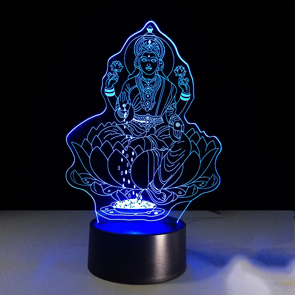 Ночник Lakshmi 3D светодиодный визуальный Настольный светильник в виде богини