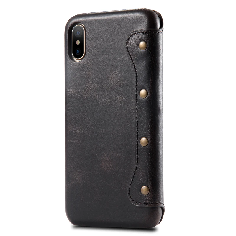 Для iPhone XS XR чехол Ретро масло воск натуральная кожа флип чехол визитная карточка телефон сумка чехол для Apple iPhone XS Max винтажный Чехол