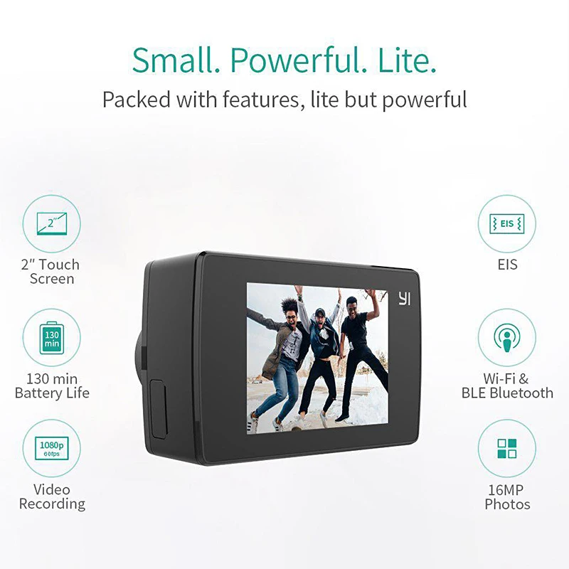 YI Lite экшн-камера Bluetooth wifi 2 &quotсенсорный ЖК-экран EIS 150 градусов объектив 16 МП