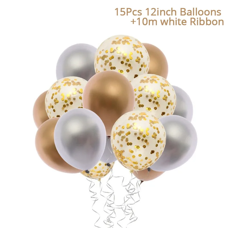 mix color 15pcs 5 Cyuan Единорог день рождения конфетти шары 12 дюймов розовое золото Воздушные шары Макарон металлический хром толстые баллоны с гелием вечерние шары - Цвет: mix color 15pcs 5