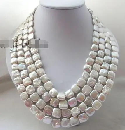 

Ожерелье из белого пресноводного жемчуга, 4 нити, 18 дюймов, 12 мм