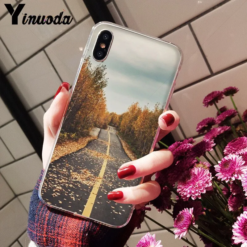 Yinuoda осенний Мягкий силиконовый чехол из ТПУ для iPhone 5 5Sx 6 7 7plus 8 8Plus X XS MAX