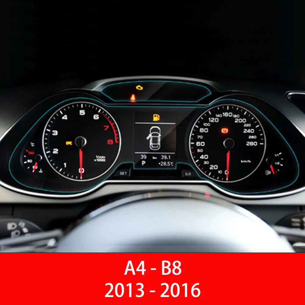 Автомобильная приборная панель протектор экрана для Audi A4 B8 B9 мембрана приборной панели водонепроницаемый антибликовый защитный ТПУ пленка аксессуары - Название цвета: For Audi A4 B8