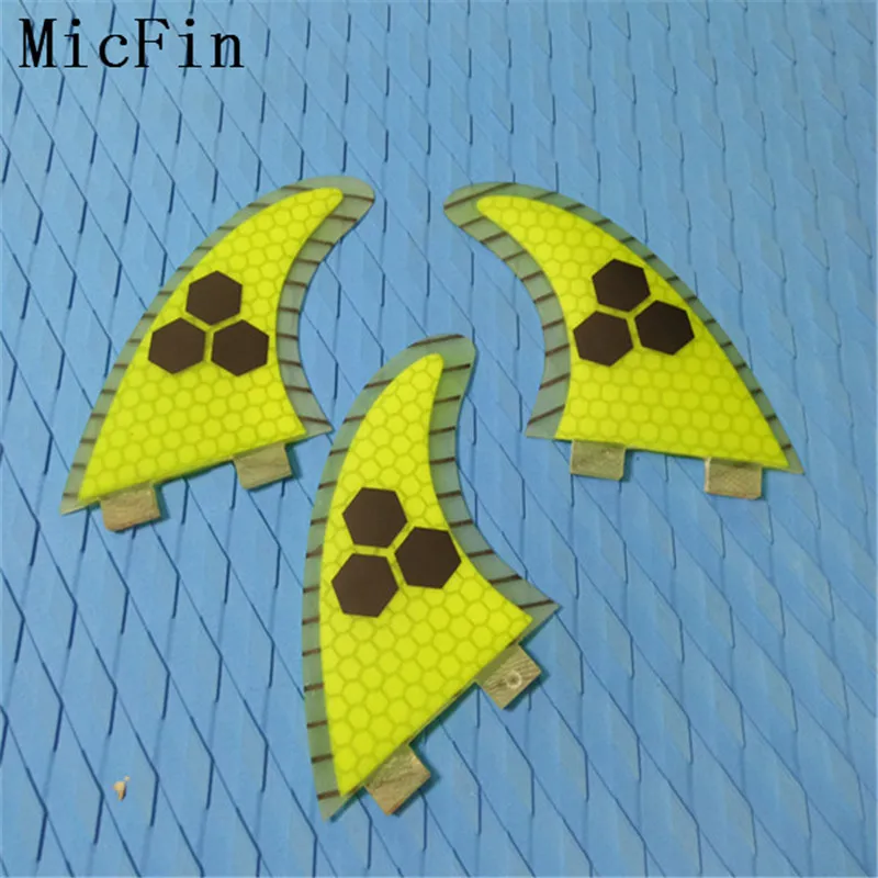 Micfin желтые сотовые плавники стеклопластиковые плавники для серфинговой доски для серфинга quilhas fcs pranchas de Surf fcs плавники