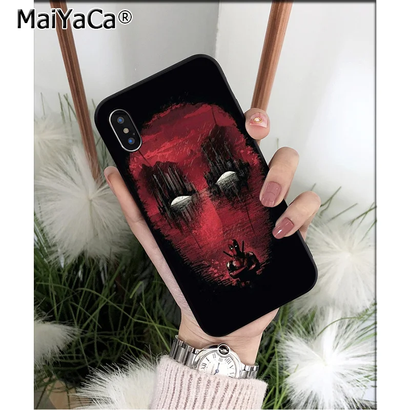MaiYaCa Marvel deed pool TPU Soft Silicone Black Phone Case for iPhone 5 5Sx 6 7 7plus 8 8Plus X XS MAX XR | Мобильные телефоны и