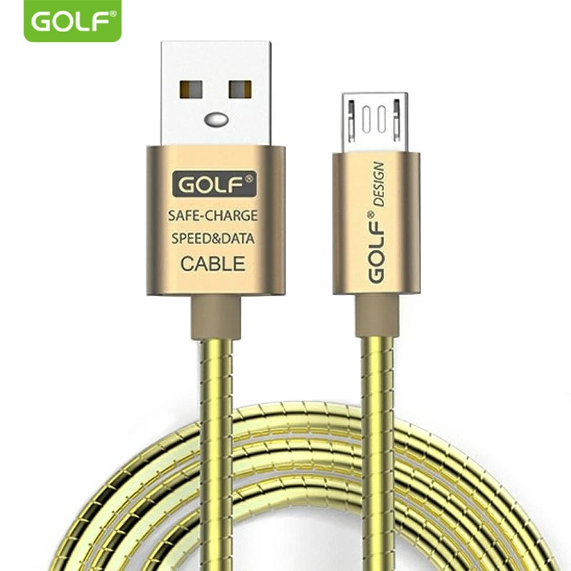 GOLF 1m Metal Helix Tube Fast Charging Micro USB Data Sync Charger Cable For Samsung S6 S7 Edge LG G3 G4 V10 Redmi 4 5 6 Note 5A | Мобильные
