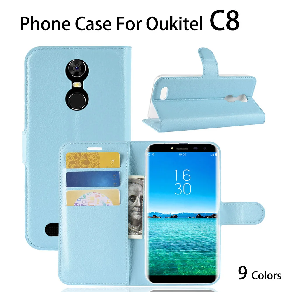 Кожаный флип кейс Oukitel C8 задняя крышка чехол для телефона деловые сумки кошелек