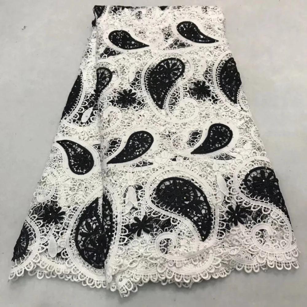 Guipure Cord Nigerian Wedding Dress Water Soluble Lace yellow white High Quality Embroidery African Fabric with Stones | Дом и сад